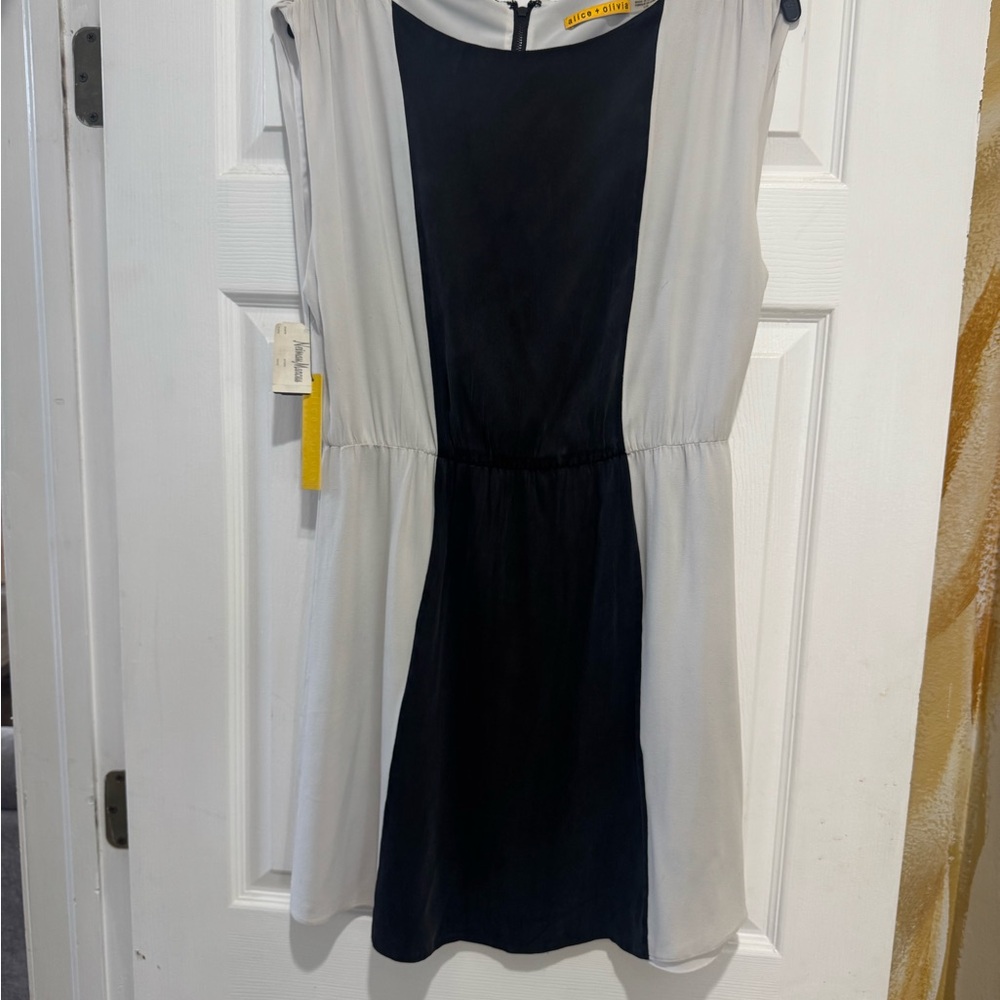 Alice + Olivia Monochrome Sleeveless Dress